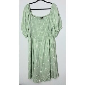 Disney Her Universe Dress 4X Light Green Mickey Mouse Puff Sleeve Smocked NEW